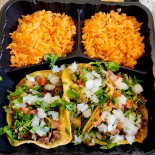 Soft taco plate. $10.99  Mrs. loves their Asada!