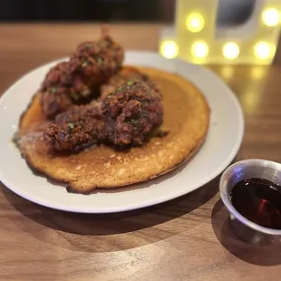 Crispy Chicken &amp; Cornbread Pancake