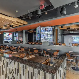 a view of the dining area