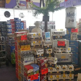 a large amount of bottles