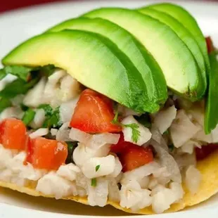 Ceviches de pescado, camaron o pulpo y camaron 
Ceviches fish, Shrimp or Octopus and Shrimp.