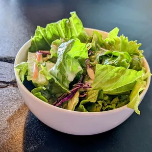 Side salad. Dressing hits most of your senses: tangy, sweet and savory.  Add chili flakes to hit that spice!