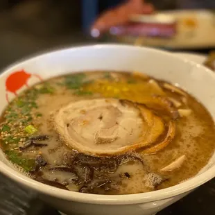 a bowl of soup on a table