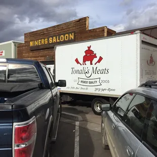 Tonali's truck in front of Miners in Golden. Great food and drink!