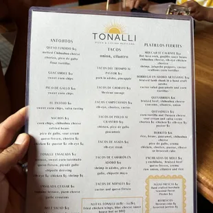 menu