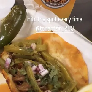 Birria quesataco with nopales