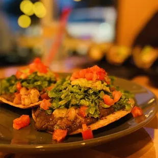 Shrimp tostadas appetizer