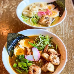 Tonkotsu Ramen (back) and Seafood Ramen (front) IG: @betterwithju