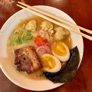 Tonkotsu ramen with a spice bomb