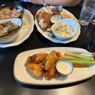 Rueben dip, fish and chips and proper whiskey wings