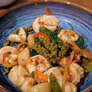 Pad Cha Talay - squid, shrimp, scallop stir fry