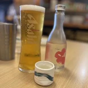 Asahi draft with Ginja Sake