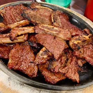 a plate of meat on a table