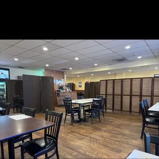 a restaurant with tables and chairs