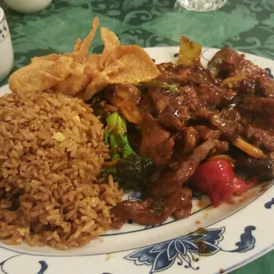 Yu-Hsiang beef and fried rice