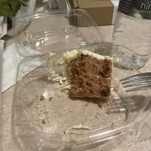 The remains of a tasty carrot cake!