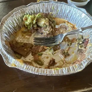 burrito bowl chipolte coffee ground brisket, grilled vegetables, queso, and atomic salsa.