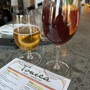 Sangria and Estrella Galicia