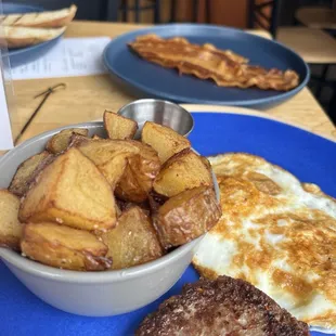 American breakfast with sausage AND bacon:)