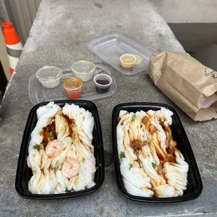 Fresh Shrimp Rice Noodle and Roast Pork Rice Noodle