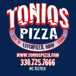 the logo for tonios pizza