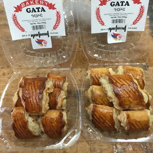 two trays of baked goods