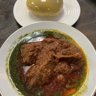 Ewedu and Gbegiri/ Goat + Gari