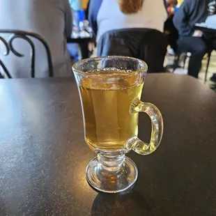 Small apple juice; never indicated what size they had. Cute cup, but fitted so that you would have to order refills.