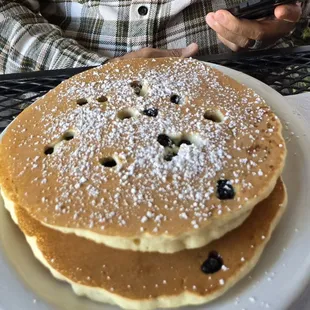 Huge delicious blueberry pancakes