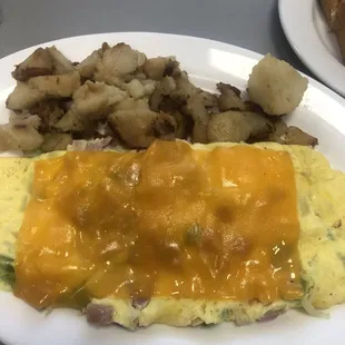 Western omelette with cheddar