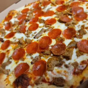 pepperoni and sausage pizza