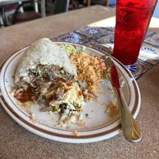 Chile Relleno Burrito 3 out of 10 on taste but 10 on size