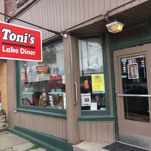 the front of the restaurant