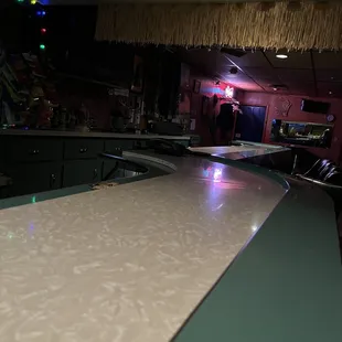 a view of a bar counter
