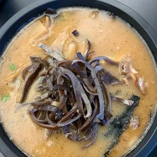 extra mushrooms and additional pork medallion