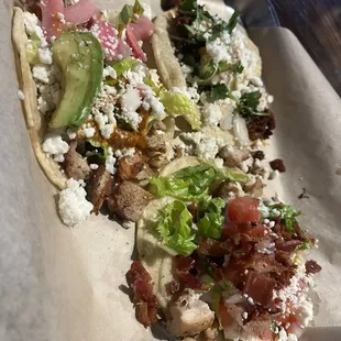 Taco tuesdays...highly recommend the (Nashville) hot chicken. Three for $8 is a deal.