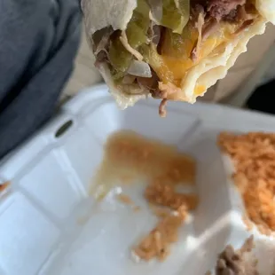 Two Shredded Beef Burrito