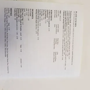 menu