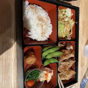 Chicken bento box Before