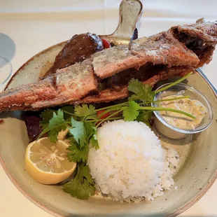 Whole Fried Bronzino