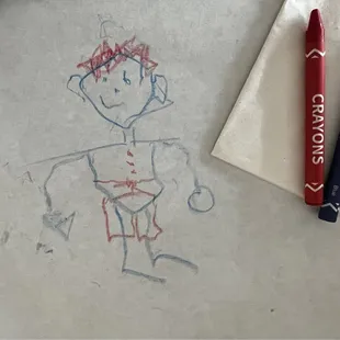 Having fun drawing on the table