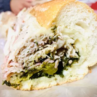 Roast pork with broccoli rabe