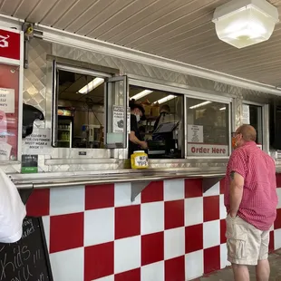 a man ordering food
