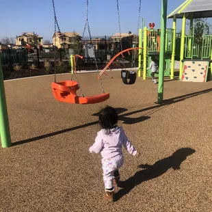 Toddler side, she can roam all by her lonesome