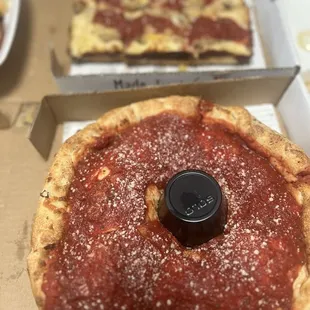 Chicago Vegetarian Detroit Style Stuffed Pizza