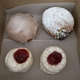 My stash of sweets! (Raspberry and Cannoli Paczkis, and Some Raspberry Almond Flour Cookies). Delicious!