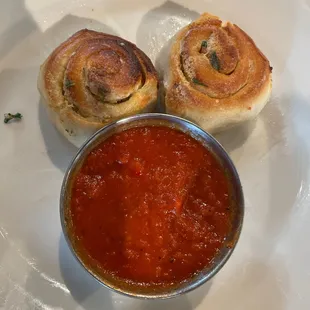 Yummy garlic knots order of 5 only 2 left comes with marinara
