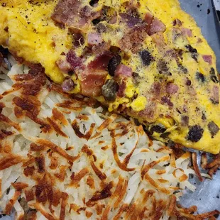3 Egg Meat Omelet with hashbrowns