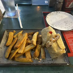 Chicken Wrap with French fries