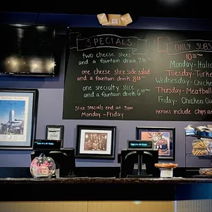 Daily Slice Specials until 3pm M-F  Daily Subs M-F $10.75